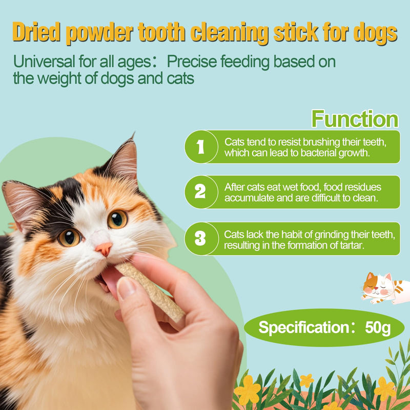Freeze-Dried Cat Chews Sticks, Cat Dental Chew Supports Oral Care, Fresh Breath & Tartar Reduction