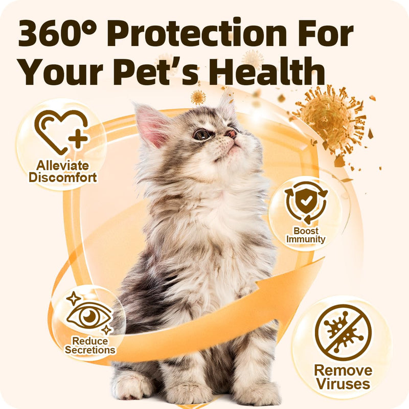 Nasal & Eye Drops for Immune Support, Sneezing, Cold, Allergy Relief, Runny Nose, Feline Respiratory Treatment and Watery Eyes for Cats and Dogs 0.33 Fl Oz (1 Bottle) 1 Bottle
