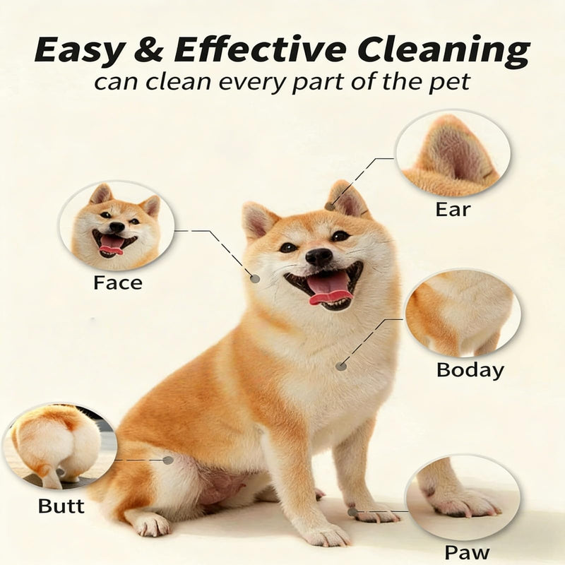 50PCS Dog Ear Wipes,Dog Ear Cleaner Finger Wipes,Pet Wipes for Dogs & Cats,Ear Drops for Dogs Relief,Dog Ear Wipes & Cleaner for Dogs & Cats,Pet Soft Finger Wipes with Aloe to Remove Wax