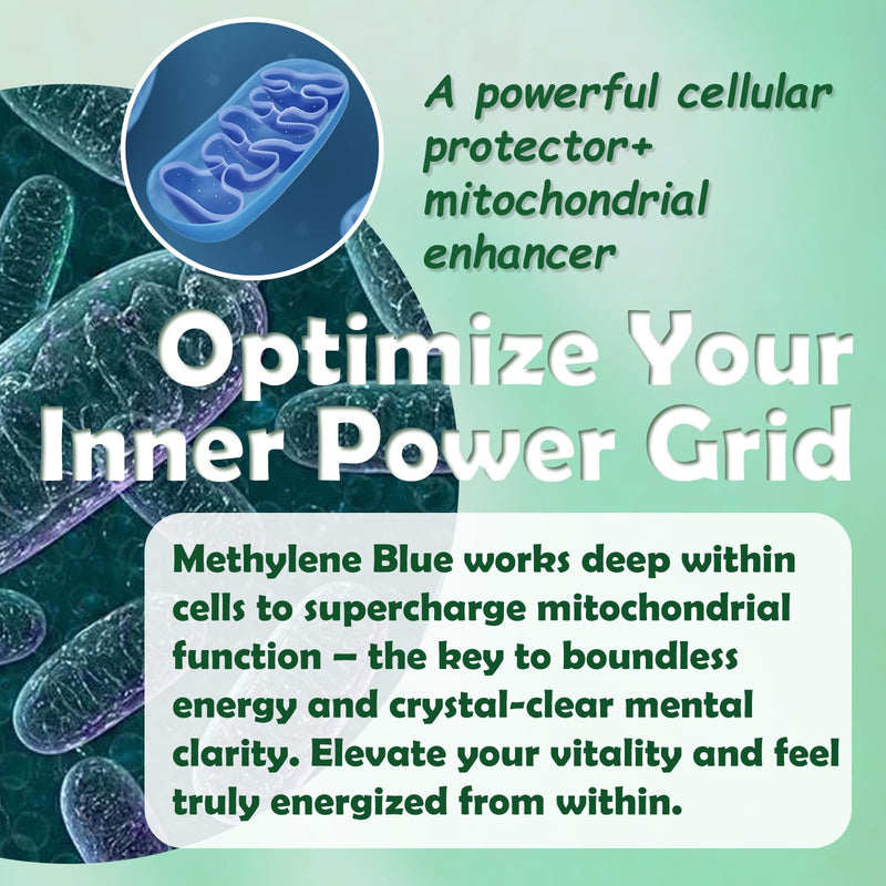 2 Pack Methylene Blue Drops for Humans Pharmaceutical Grade, 11-in-1 Brain Formula w. Vitamin C Ester, Cacao & Phosphatidylserine, Support Cognitive, Memory & Focus, Third Party, Formaldehyde-Free Lemon 2 Fl Oz (Pack of 2)
