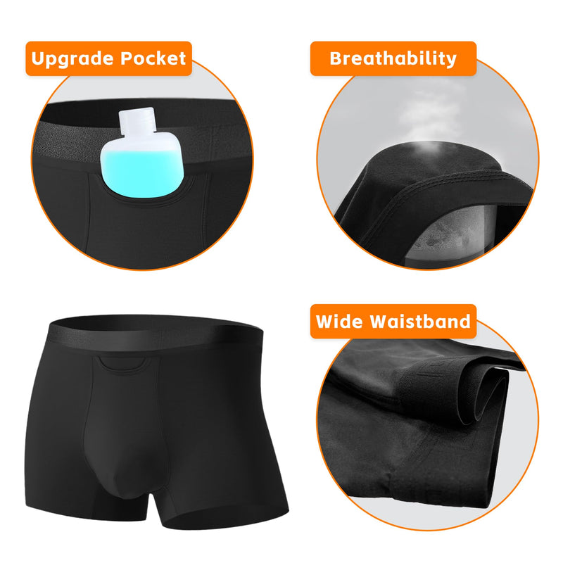 Urine Test Complete Kit - 2 Urine Empty Bottles of 3.5 oz Each, 1 Hi-Stretch Hidden Leg Strap, 10 Temperature Test Strips and 1 Storage Pouch, 1 Lining Pocket Boxer Brief for Travel Testing (M) M