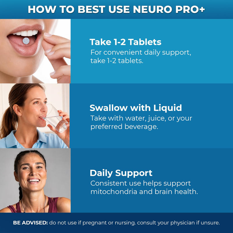Best 365 Labs NeuroPro+ Methylene Blue & C Complex Tablets | 60 Count | Promotes alertness and focus — 30mg Methylene Blue + 150mg Vitamin C per serving