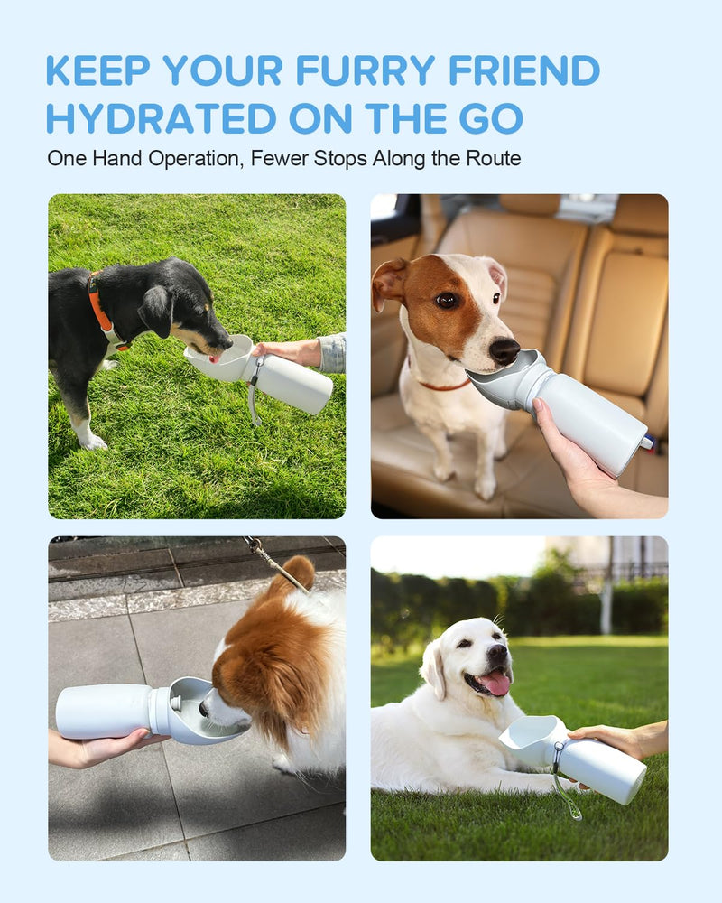 Dog Water Bottle,Leak Proof Portable Travel Pet Water Bottle, Foldable Lightweight Dog Water Dispenser Drinking Bowl for Dogs,Puppy,Pets, On The Go for Outdoor Walking,Hiking,Travel (19oz) - BeesActive Australia