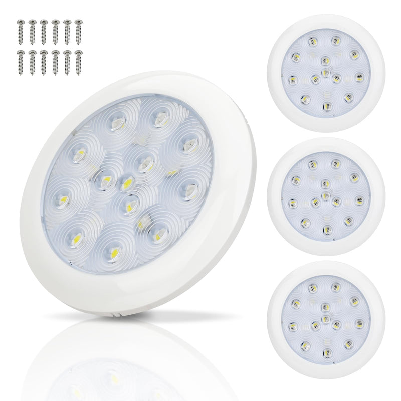 LED Boat courtesy Lights, 12V 3.9 Inch RGBW Marine Interior Lighting, IP67 Waterproof Boat Cabin Lights, Super Bright Anti-Glare Marine Deck Lighting for Pontoon Bass Sailboat
