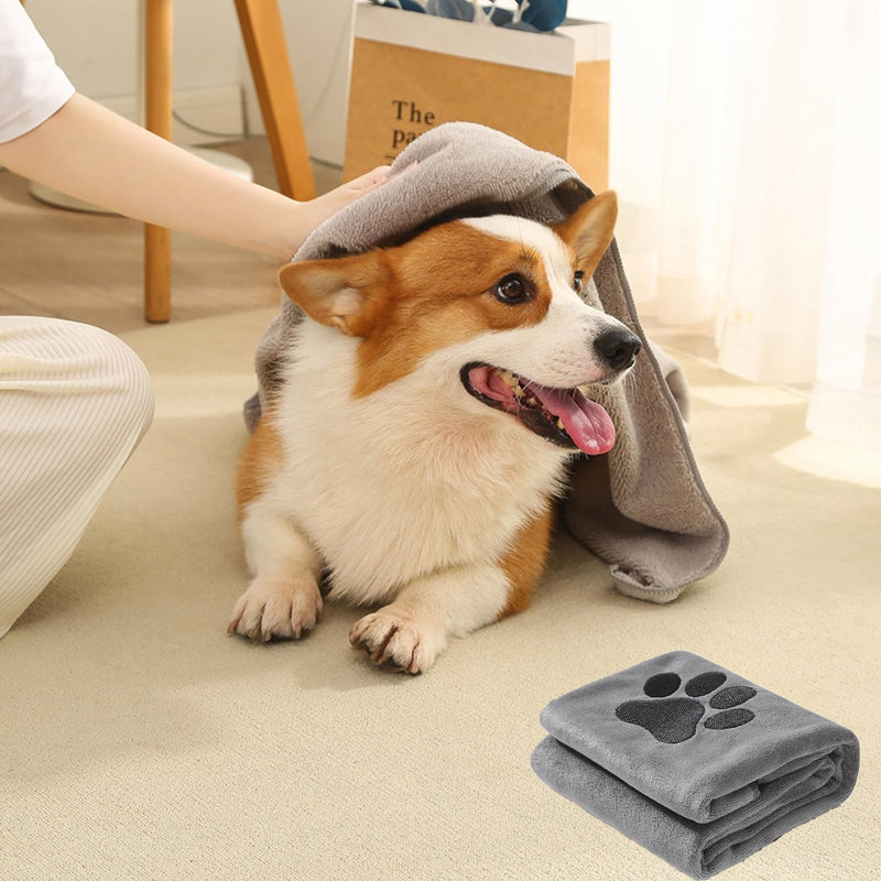 Pack of 2 dog towels, dog towel extra absorbent for dogs and cats, dog accessories, quick-drying pet microfibre towels, 75 x 35 cm dog towel for cats, dogs or other pets - BeesActive Australia