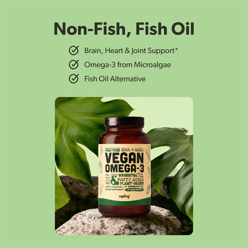 Vegan Omega 3 Supplement - Plant Based DHA & EPA Fatty Acids - Carrageenan Free, Alternative to Fish Oil, Supports Heart, Brain, Joint Health - Sustainably Sourced Algae, Fish Oil Free - 180 Softgels 180 Count (Pack of 1)