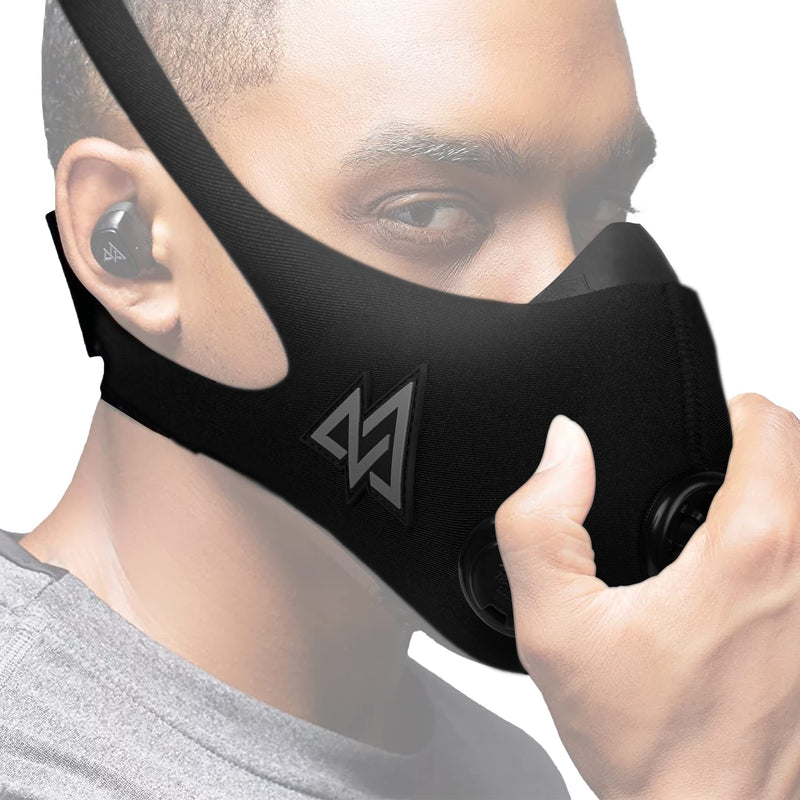 TRAININGMASK 2.0 - Elevation Training Mask for High Altitude Endurance & Breathing Workouts - Ideal for Running & Cardio BLACKOUT Small