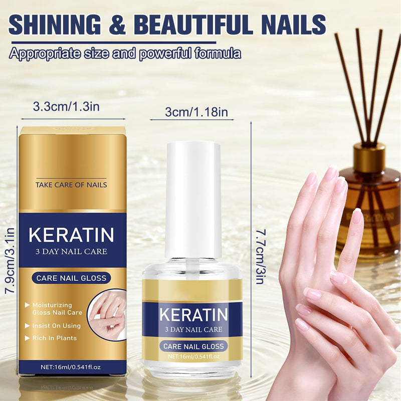 3 Pack Keratin Nail Care Oil, 3 Days Nail Care, Keratin & Amino Acid Nail Strengthening Oil for DryWeak & Brittle Nails, Hydrating Support for Dry Brittle Nails (16ml/0.54oz Each) - BeesActive Australia