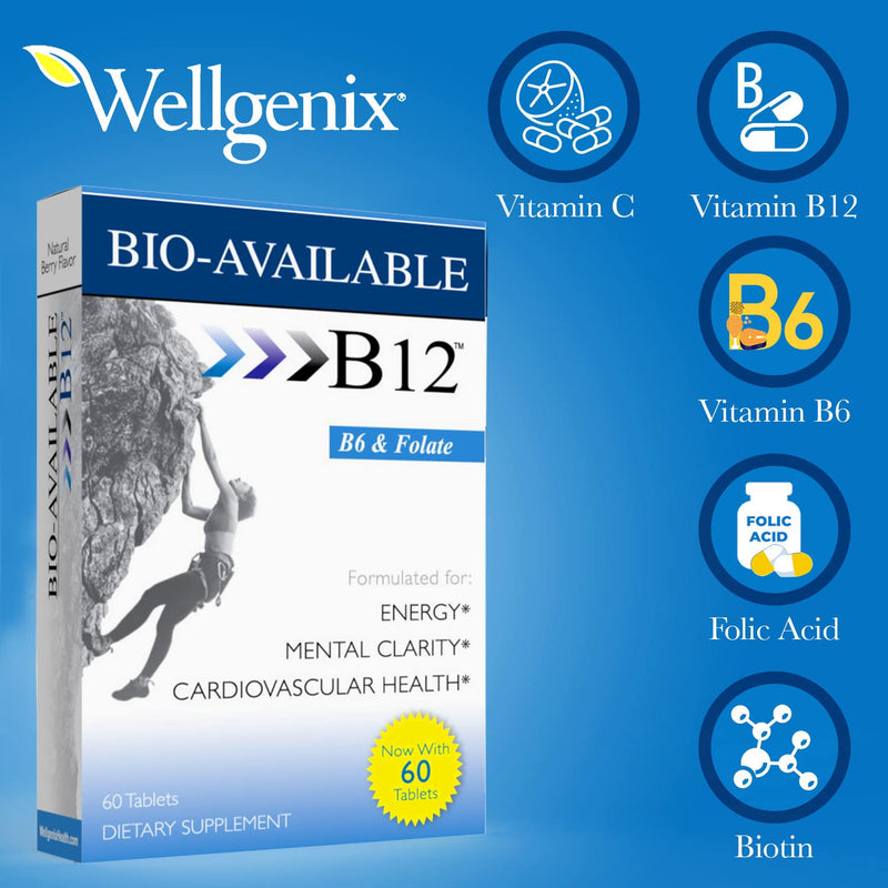 Wellgenix Bio Available Daily Multivitamins (60 ct) - Focus Support Formula with Vitamins Methyl B12, B6, Folate & Biotin - Sublingual Energy & Diet Supplement for Immune & Overall Health 1