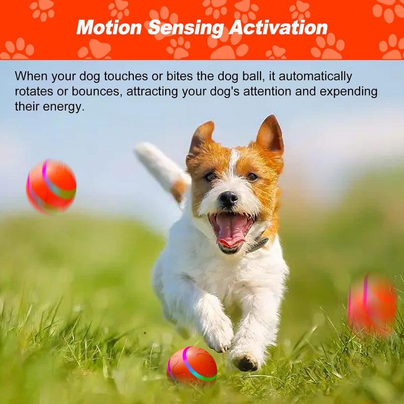2024 New Upgrade Interactive Dog Ball Toy, Auto Active Rolling Ball for Dogs, Rechargeable Self Rolling Ball Dog Toy with 2 Modes, Motion Activated Remote Control Dog Toys for Dogs & Engaging Dog Gift WELL