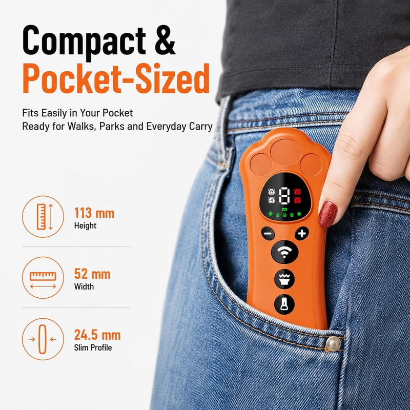 2026 Upgraded Dog Bark Deterrent Devices with 10 Adjustable Levels, 50FT 180° Wide Range Trainer with LED Flashlight, 1200mAh Rechargeable Dog Training (Orange and Black) Orange and Black
