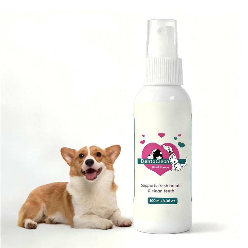 DentaClean Spray for Dogs & Cats, No-Brush Plaque & Tartar Remover, Breath Freshener for Dog Dental Care, Supports Daily Oral Hygiene, Easy Spray for Dogs Cats, 100ml