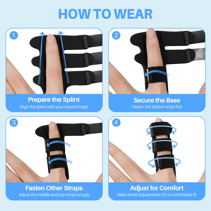 Sopito Finger Splint Ice Pack for Pain Relief, Straightening Arthritis, Knuckle Immobilization, Reusable Index, Middle, Ring Finger Brace finger splint+ice pack