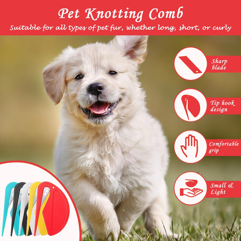 5PCS Pet Knotting Comb for Cats, De Knotting Comb for Dog, Knotting Comb Pet Grooming Tool for Removing Tangled and Grooming Loose Knotted Hair - BeesActive Australia