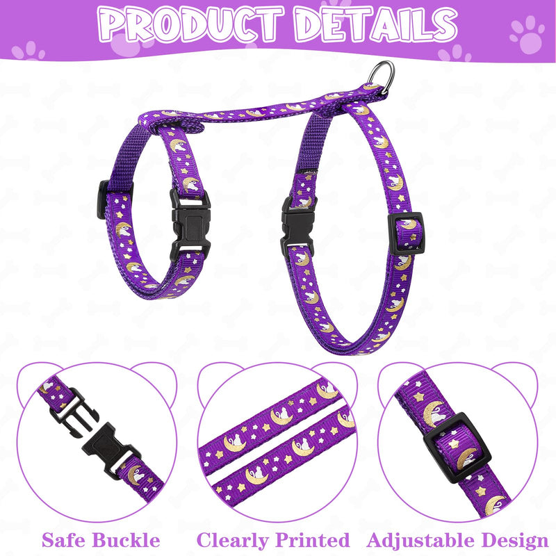 2 Pack Cat Harness and Leash with Collar Set, Escape Proof Cat Harness Adjustable Kitten Harness Glow in The Dark for Small Medium Cats - BeesActive Australia