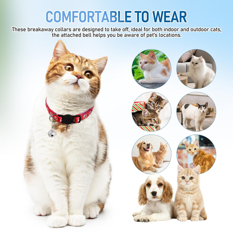 BESPORTBLE 16 PCS Breakaway Cat Collars with Bells: Safety Reflective Cat Collar Breakaway Nylon Kitten Collars Cat Collars for Girl Boy Cats(7.5-12.6) - BeesActive Australia
