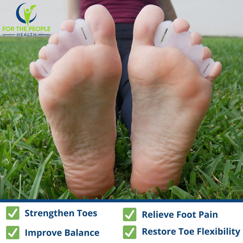 FTP Health Toe Separators - Toe Spacers - Foot Alignment - Strengthening and Balance – Correct Our Toes - For Hammertoes, Bunions, Plantar Fasciitis, Hallux Valgus – Size Medium (1 pair) - BeesActive Australia