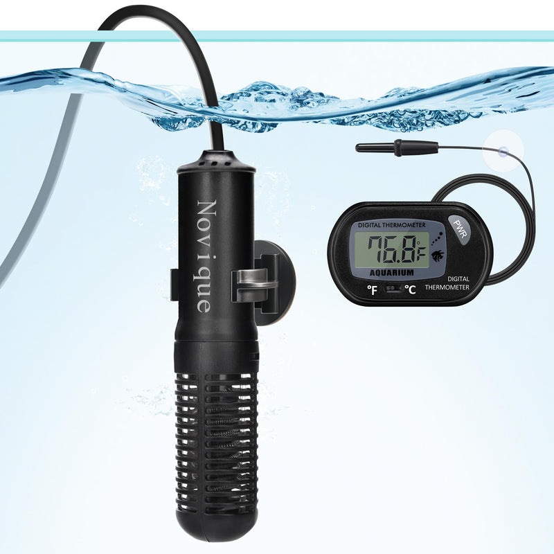Mini Submersible Aquarium Heater 25W Small Betta Fish Tank Heater with Digital Thermometer (Preset Temperature 78℉)