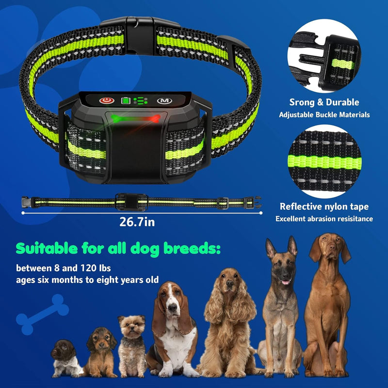 Dog Bark Collar, Rechargeable Smart Anti Barking Collar for Large Medium Small Dogs, No Shock Bark Collarfor Dogs with 5 Sensitivity Levels, Anti Bark Collar with Adjustable Ultrasonic Beep Vibration - BeesActive Australia