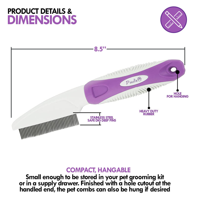 Pet Comb to Comb your Dogs,Cats,Poodles Hair- Rotatable Pins, Easy to Use, Slip Proof- Best Dog Comb for grooming your Dog - BeesActive Australia