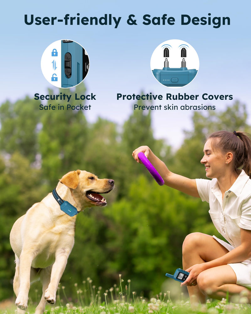 Jugbow Dog Shock Collar 2 Dogs - 4200FT Dog Training Collar with Remote, IPX8 Waterproof E Collar for Dogs Training Rechargeable Collars for Large Medium Small Dogs (10-120lbs) Blue - BeesActive Australia