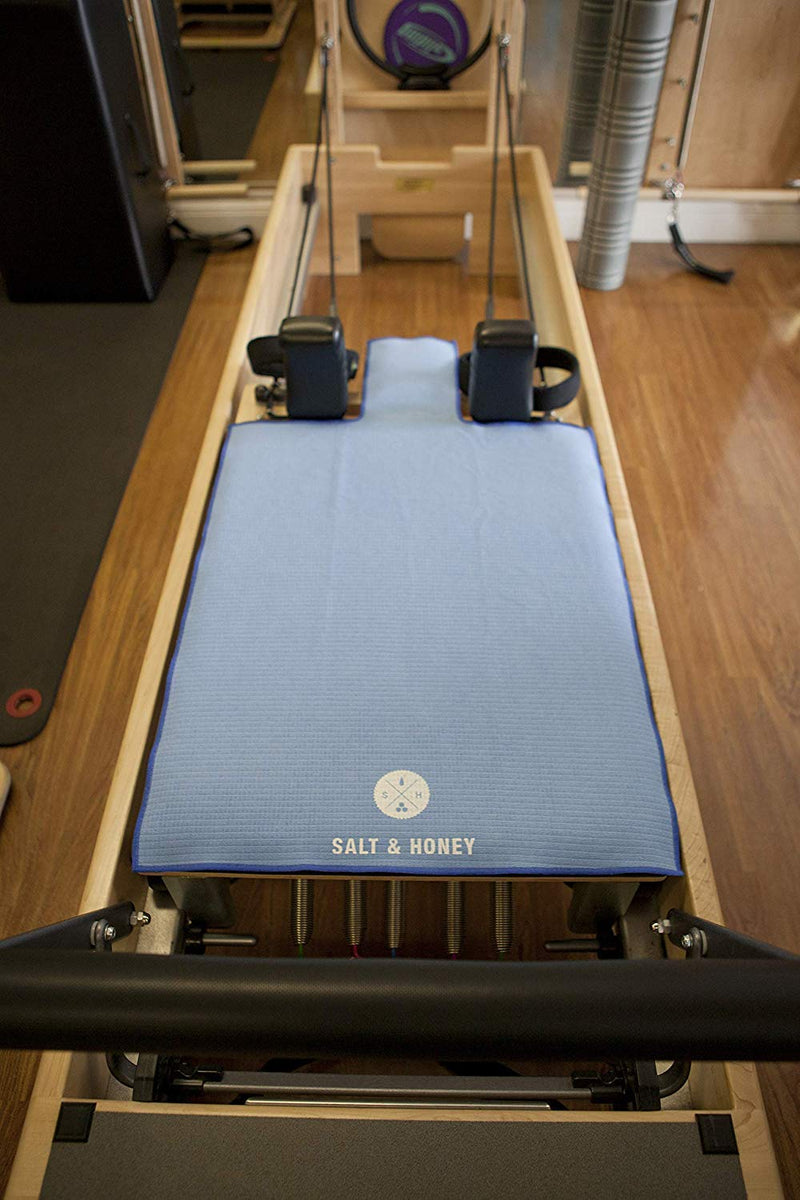 Salt & Honey Non-Slip Pilates Reformer Mat Towel Blue - BeesActive Australia