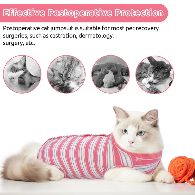 CITÉTOILE Cat bodysuit after surgery, post-operative cat clothing for abdominal wounds, recovery suit, clothing after surgery, e-collar alternative for cats, dogs, pink, M - BeesActive Australia