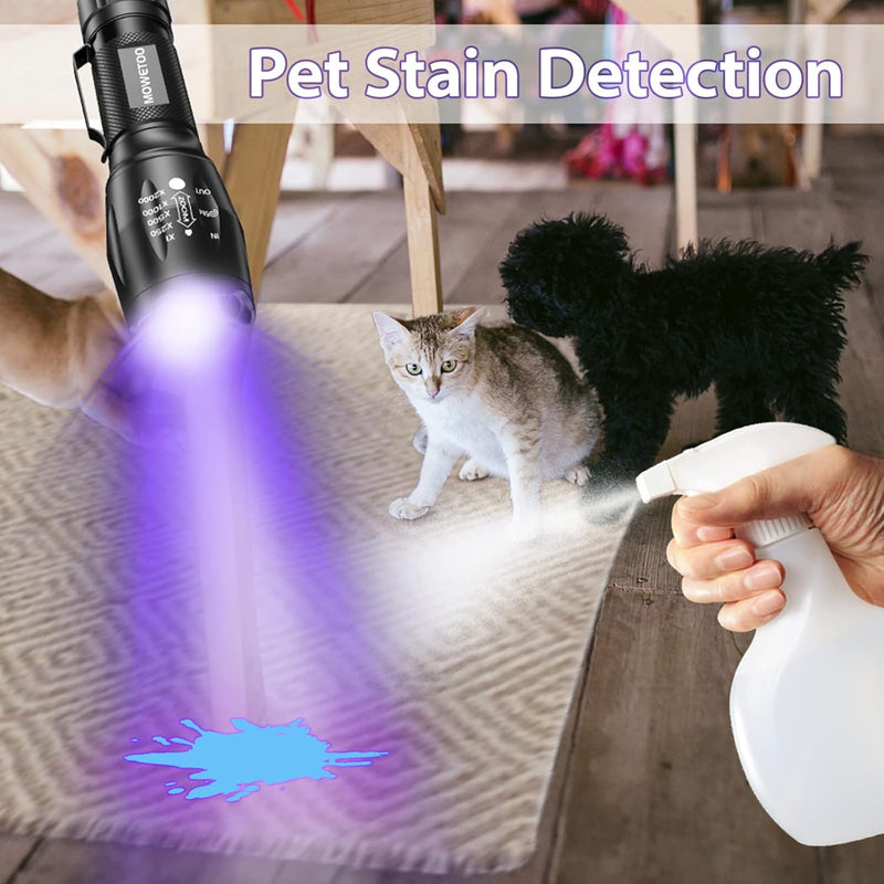 UV Flashlight, Portable Blacklight Flashlight, LED Torch with White and Ultraviolet Light Combo, Black Light Pet Urine Detector for Dog Cat Pee, ID Check, AC Leak, Bed Bug, Rocks, Resin 1 - BeesActive Australia