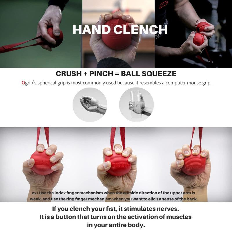 Premium Silicone Grips with Straps, 'Ogrip' (Hand Grips Strength Trainer Exerciser for Pull up, Rows, Fitness, Workout/Thick Grip Training Adapter, Fat Bar Weight Lifting, Barbells, Dumbbells)