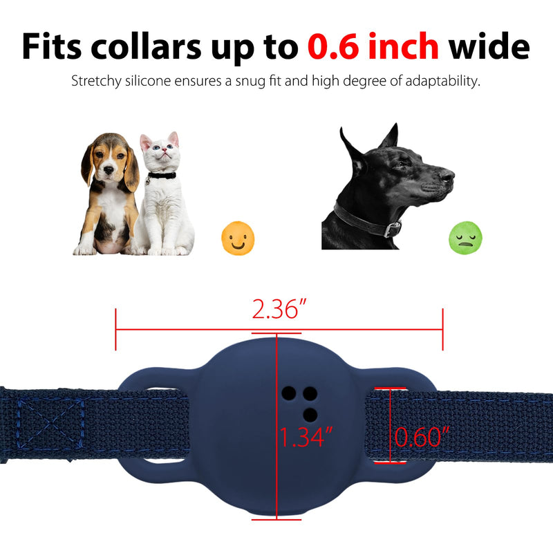 Silicone Cat Collar Holder for Tile Sticker 2024, 2 Pack Protective Cover for Tile Tracker Pet Dog Cat (Navy/Gray) Navy & Gray - BeesActive Australia