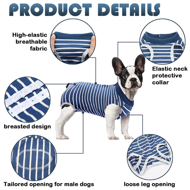 TYXHXTF 2 pieces dog bodysuit after surgery, castration, recovery suit for dogs, dog bodysuit after castration, male dog, dog bodysuit after surgery, bitch, wound protection suits for dogs, blue M - BeesActive Australia