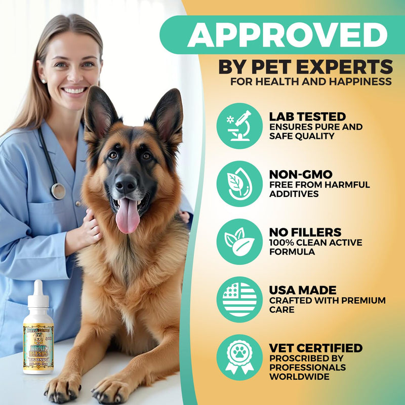 Hippie Dawg Big DAWG Tincture for Large Dogs (50-75 lbs) - Maximum Strength Hip and Joint Support with Glucosamine, Collagen & Hyaluronic Acid - Natural Calming Tincture for Mobility & Wellness - 1oz