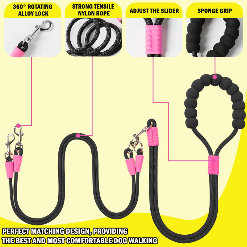 Hands Free Double Dog Leash, No Tangle Double Dog Leash, Adjustable Handles Fit Small, Medium and Large Dogs (Black) Black - BeesActive Australia