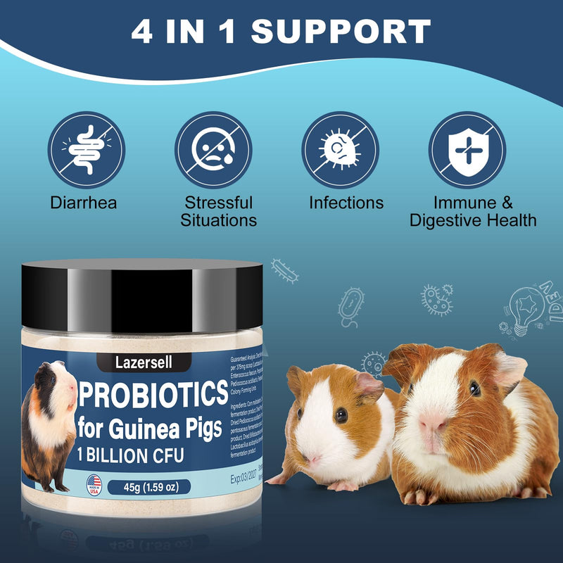 Probiotic for Guinea Pigs Digestive Health Support with Natural Prebiotics - Guinea Pigs Probiotics Safe Daily Supplement for All Guinea Pig Sizes All-Natural Dietary Digestive System Formula(1.59 OZ) - BeesActive Australia