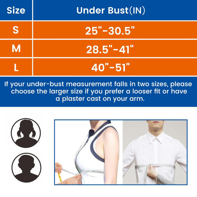 Arm Sling for Shoulder Injury with Waist Strap - Immobilizer Brace Support for Sleeping, Rotator Cuff Surgery (Comfort Version, Left, Medium,28.5-41inch) M Left Arm