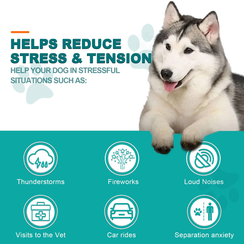 HUALIJIA Calming Treats For Dogs, 110 Count Hemp Calming Chews for Dogs - Reduce Stress Relief, Separation, Barking, Fireworks, Thunderstorms - 100% Natural Ingredients Dogs Calming Treats (Chicken) Chicken
