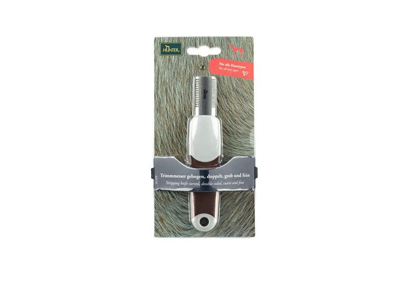 HUNTER SPA Curved trimming knife for dogs, two-sided, 15.5 x 3 cm double-sided