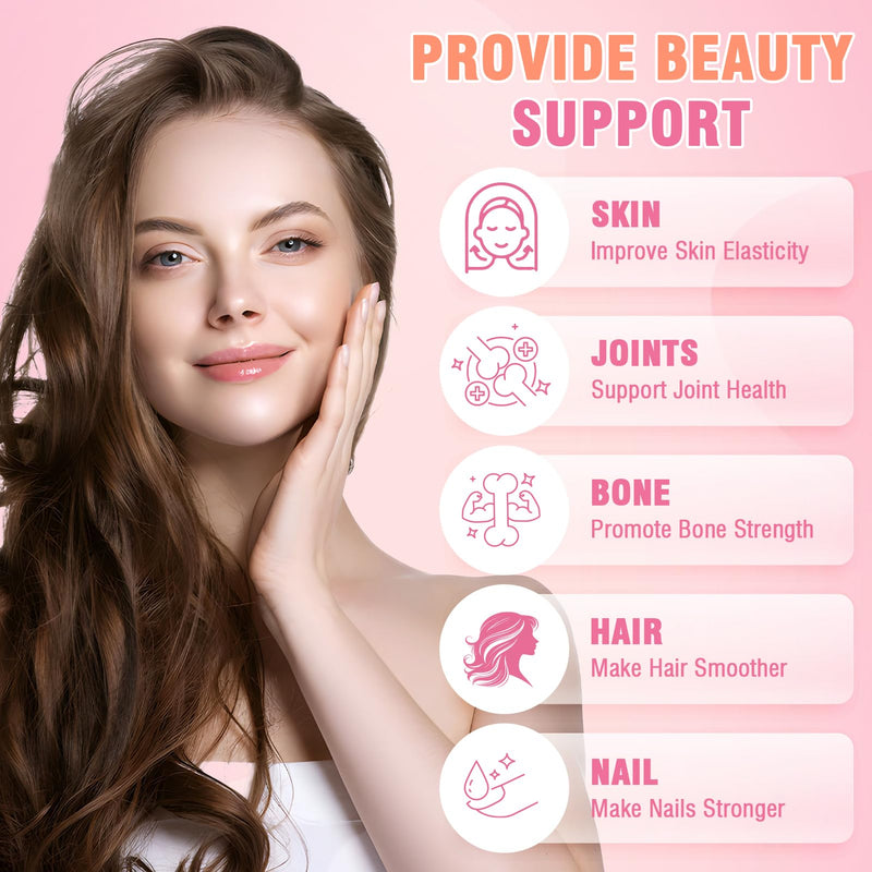 180 Count Collagen Gummies Collagen Protein Type I II III V X with Biotin Vitamin C A B D E Keratin Hyaluronic Acid for Hair Skin Nails Joint Immune Digestion Women Men Sugar Free Strawberry 90 Count (Pack of 2)