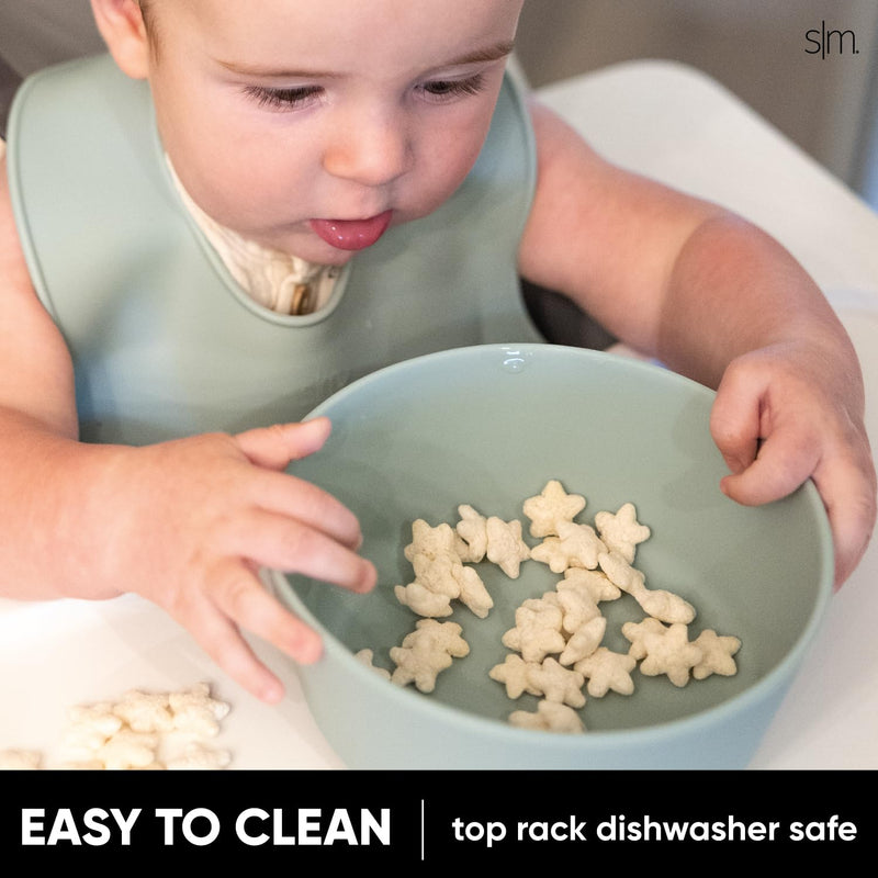 Simple Modern Silicone Bowl for Baby, Toddler | Feeding Supplies Baby Food Bowls Dinnerware Dishes for Kids | Microwave Safe | Bennett Collection | Lavender Mist 22oz - BeesActive Australia