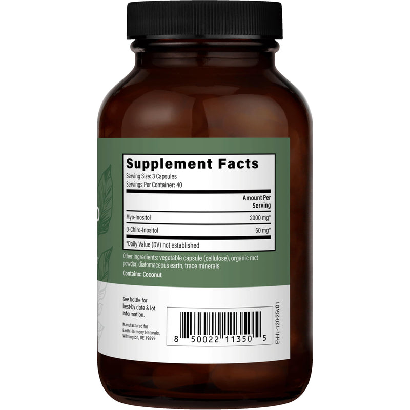 Earth Harmony Myo-Inositol & D-Chiro Inositol Supplement for Women, Ovarian & Hormone Balance for Women - Supports Normal Cycles, Fertility Supplement (120 Capsules) - BeesActive Australia