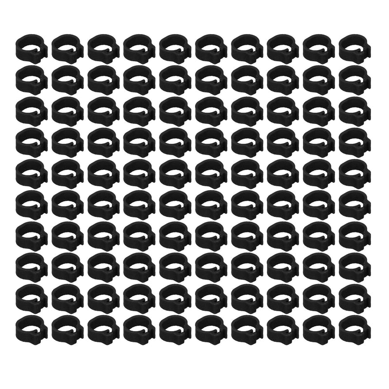 Fydun 100PCS S Leg Rings, 8mm Pigeons Identification Poultry Plastic Bird Foot Clip Pool Vacuum Hoses Bands No Words SuppliesOrange Health Supplies Band for Identify Orange (Black) Black