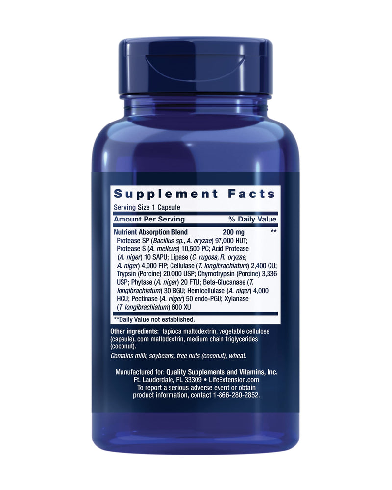 Life Extension Extraordinary Enzymes, Digestive Health Support, Nutrient Absorption, Digestive enzymes, Non-GMO, 60 Capsules (Pack of 2) 60 Count (Pack of 2)