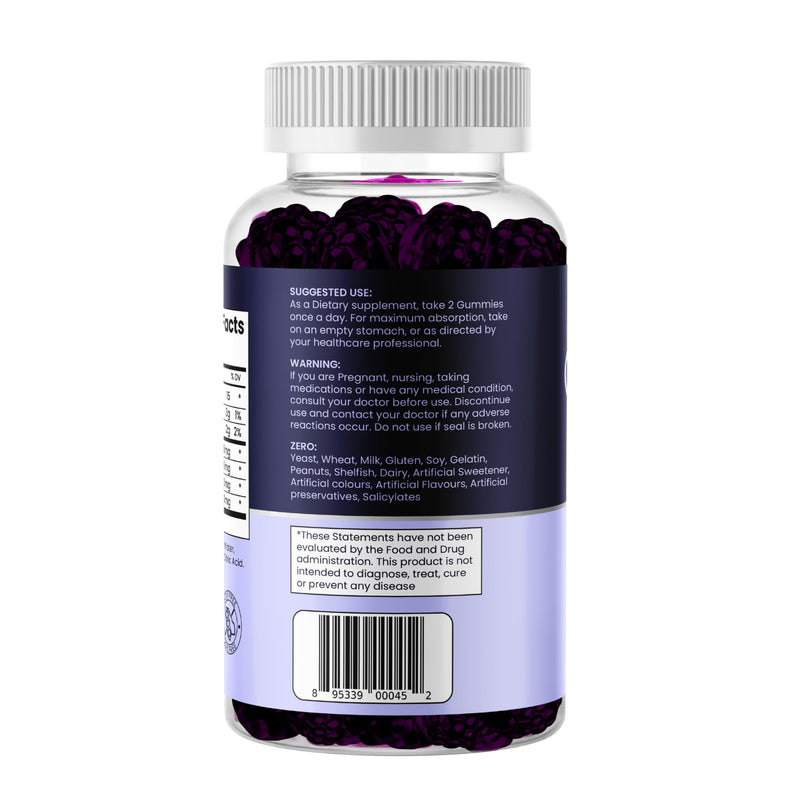 Quercetin Gummies with Elderberry, Zinc & Vitamin C – Immune Support Supplement – Antioxidant & Seasonal Wellness – Vegan, Non-GMO, Natural Berry Flavor – 60 Gummies