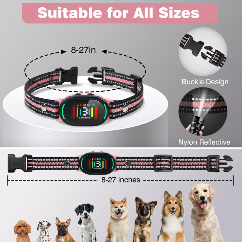 PetJoy Smart Bark Collar, Dog Bark Collar for Small Medium Large Dogs, Anti Bark Collar with Optional Shock - 3 Sensitivity Levels, Vibration or Shock Mode 2 in 1 - BeesActive Australia