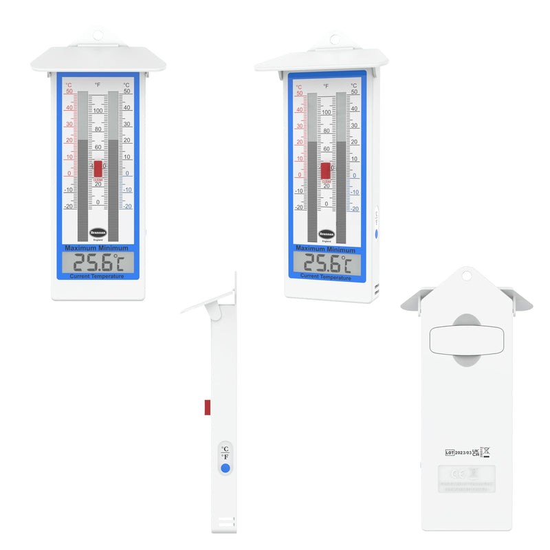 Digital Greenhouse Thermometer - Max Min Thermometer for Greenhouse or Garden Maximum and Minimum Temperatures Indoor Outdoor Greenhouse Accessories