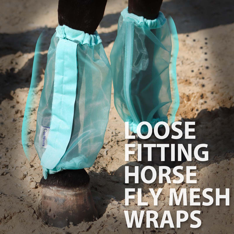 Universal Size Horse Leggings Fine Mesh Horse Fly Boots Greatly Reduce Stomping Breathable Horse Boots Leg Wraps (Set of 4) Summer Mint - BeesActive Australia