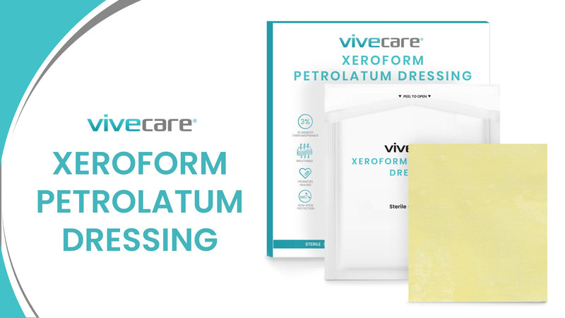Vive Xeroform Petrolatum Dressing (4" x 4" - 25 Count) - Non-Adherent Wound 4” x 4” (Pack of 25)