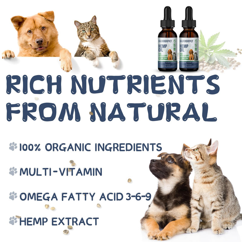 Hemp Oil for Dogs High Potency Pet Herbal Supplement for Hip and Joint