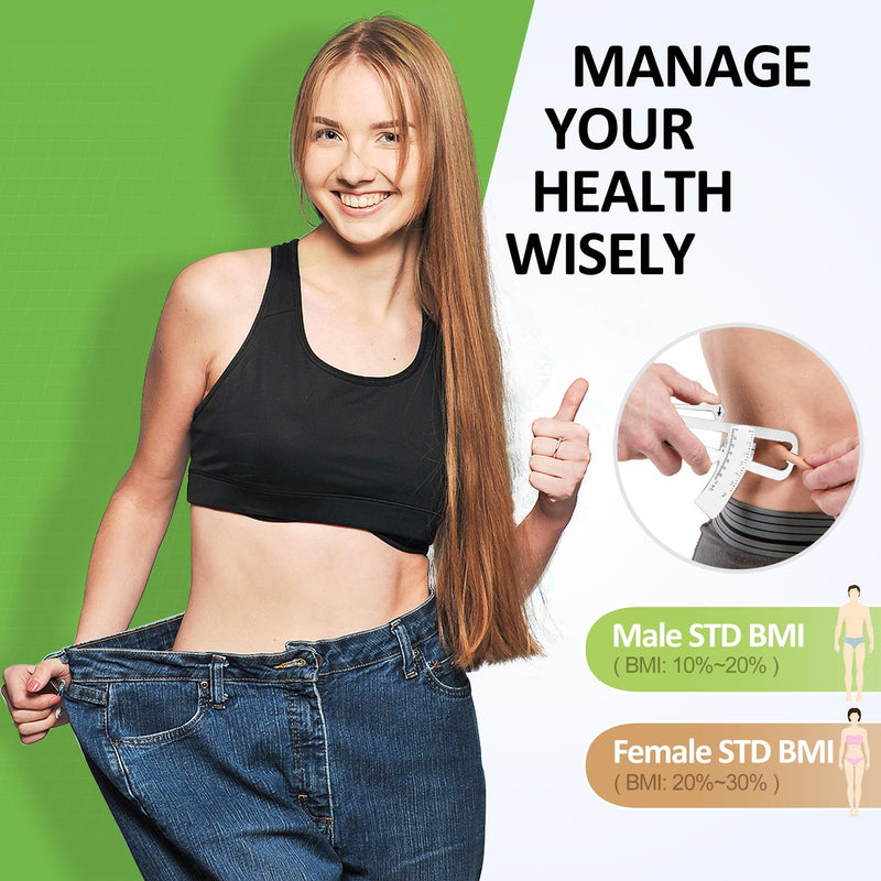 Body Fat Caliper, Fat Measure Clipper Combo with Body Fat Percentage Measure Chart, Accurately Measuring Body Fat for Men and Women - BeesActive Australia