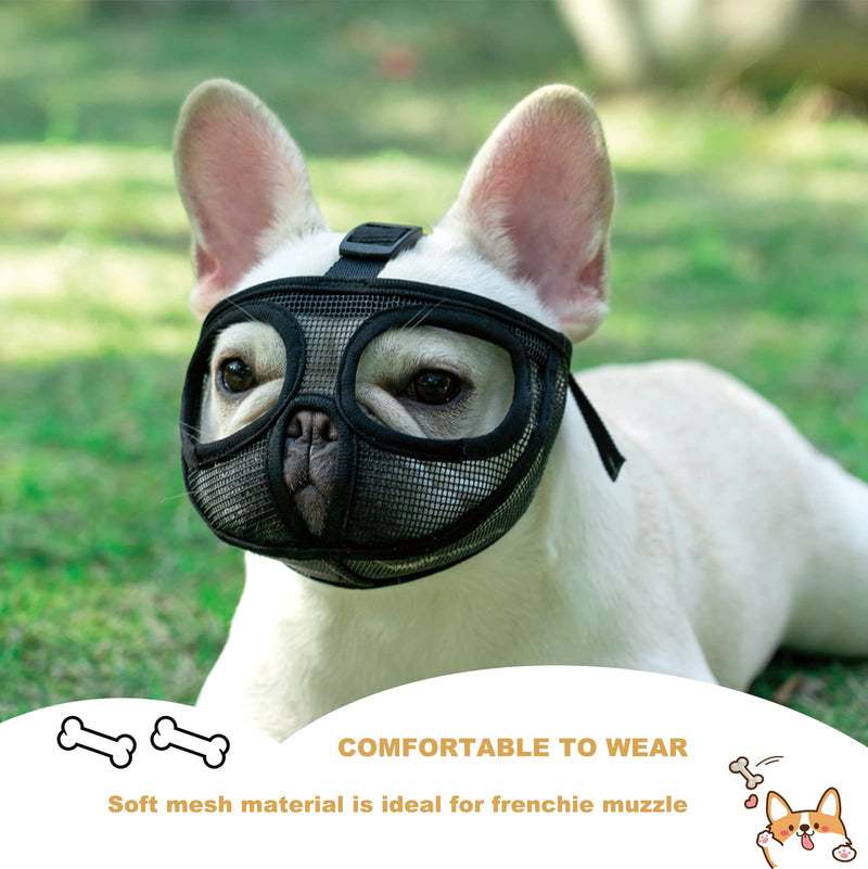 ILEPARK muzzle for dogs, short snouts dog muzzle, bulldog muzzle anti-biting, chewing, barking, dog mask (M, black) M black - BeesActive Australia